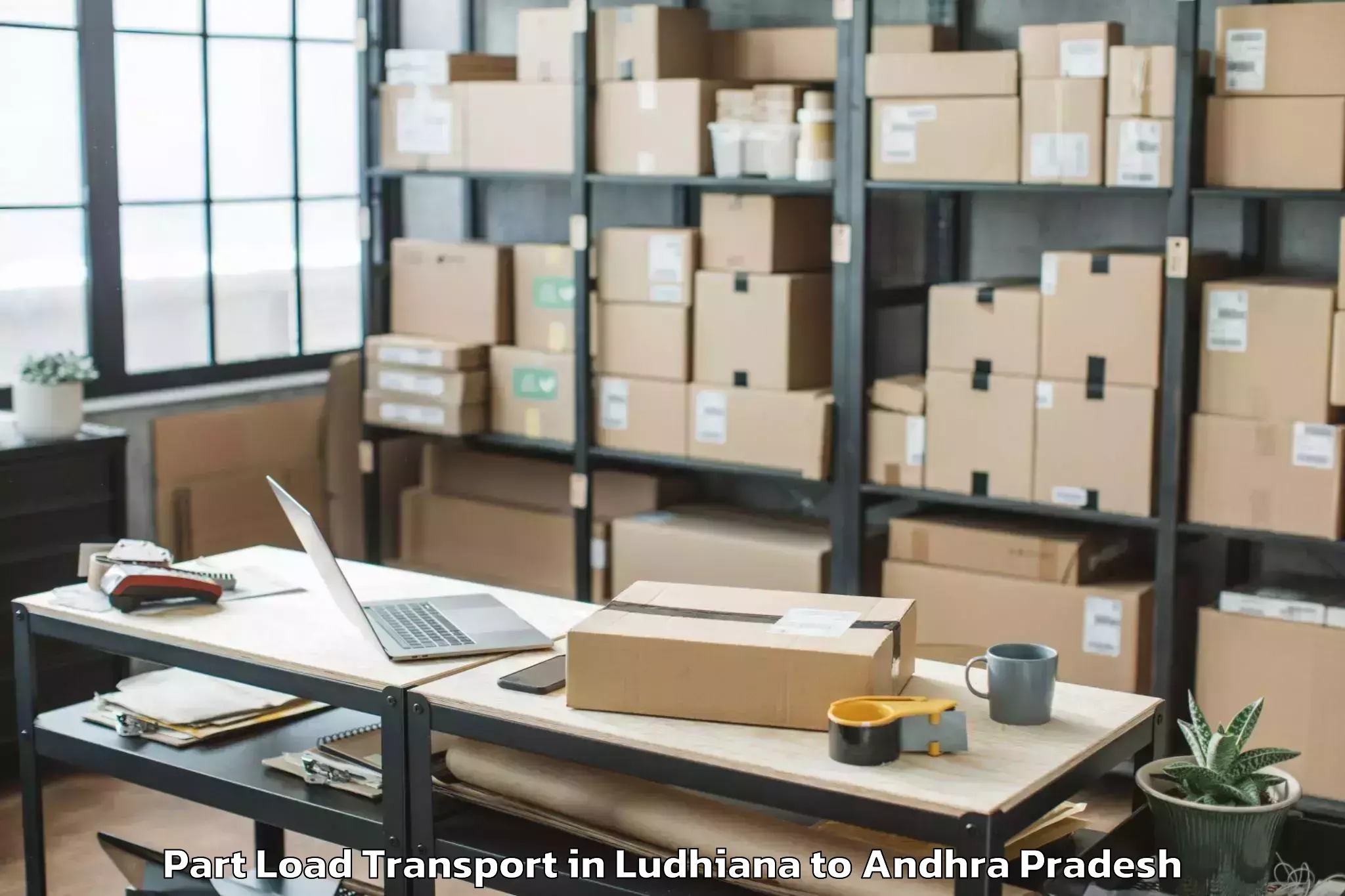 Ludhiana to Ongole Part Load Transport Booking